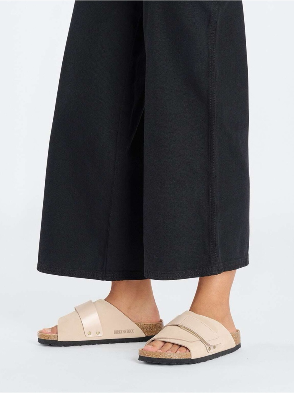 Birkenstock Nude Leather Double-Strap Slide Sandals